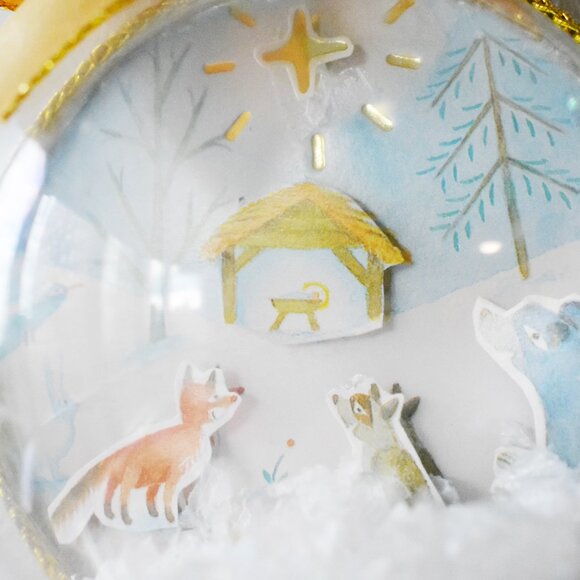 Handmade Nativity Scene Christmas Ornament Recycled Christmas Decor - Picture 4 of 5